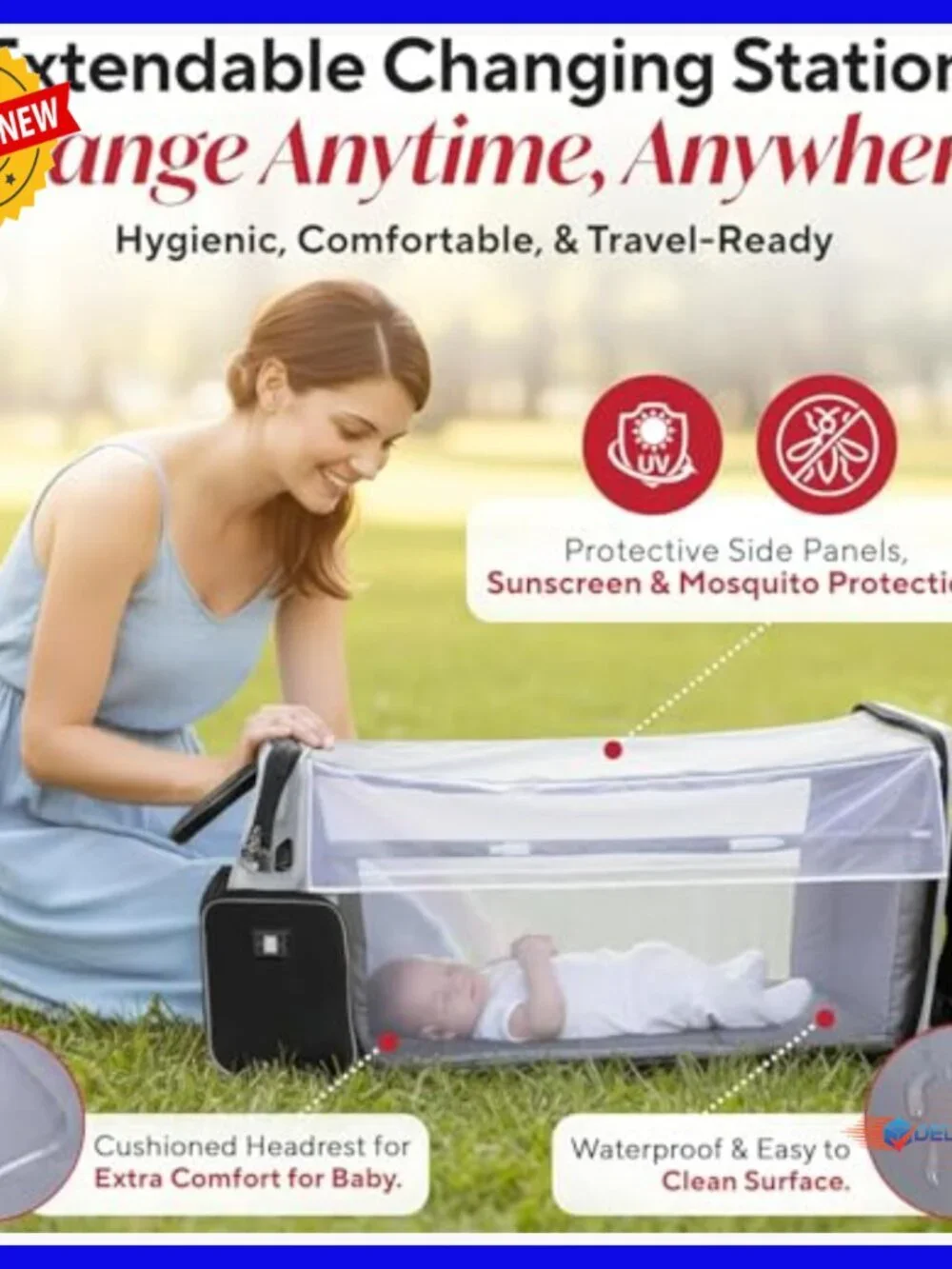 Large Waterproof Diaper Backpack with Changing Station & Bottle Warmers